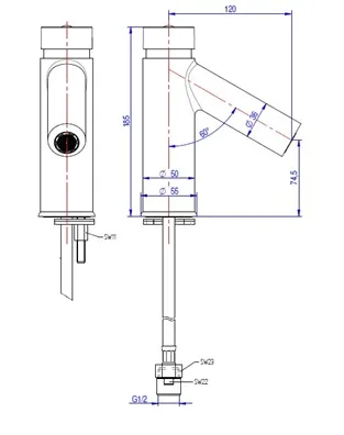 Кран с механическим таймером Monolith ARES001P