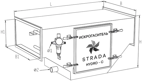 Искрогаситель STRADA HYDRO C (3000 м3/час)