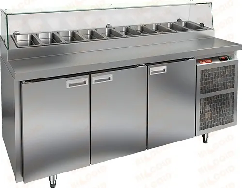 Стол для пиццы Hicold PZ2-111/GN (1/6H) камень (со стеклом)