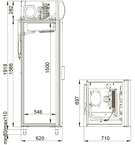 Шкаф холодильный Polair DM105-S механический замок