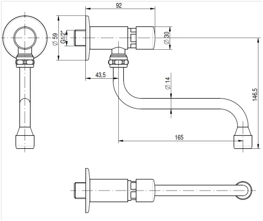 Кран с механическим таймером Monolith ARES008