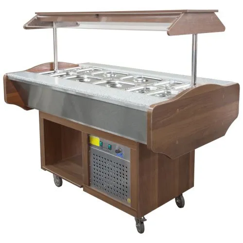 Шведский стол охлаждаемый ПищТех Гранит СОЭП-ШС-Г Орех