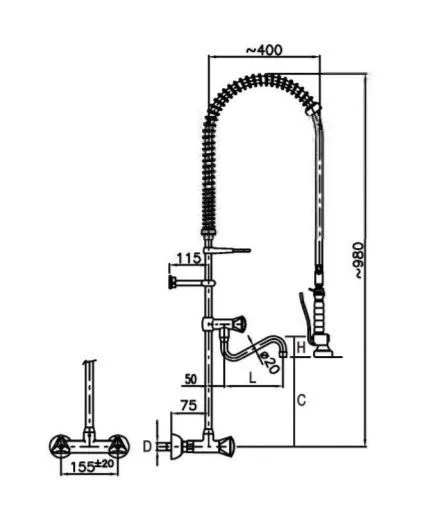 Душирующее устройство Klarco 3S.4051.19N.K13