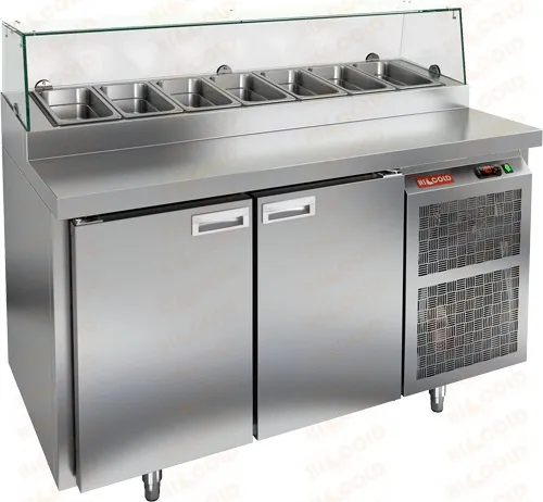 Стол для пиццы Hicold PZ2-11/GN (1/6H) камень (со стеклом)