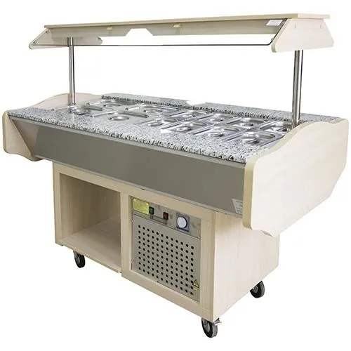 Шведский стол охлаждаемый ПищТех Гранит СОЭП-ШС-Г Молочный дуб