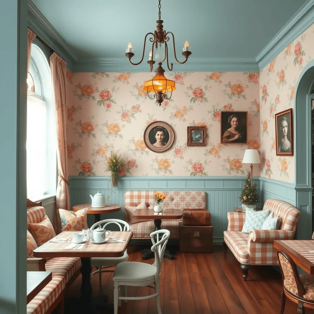 винтажный стиль интерьера кофейни