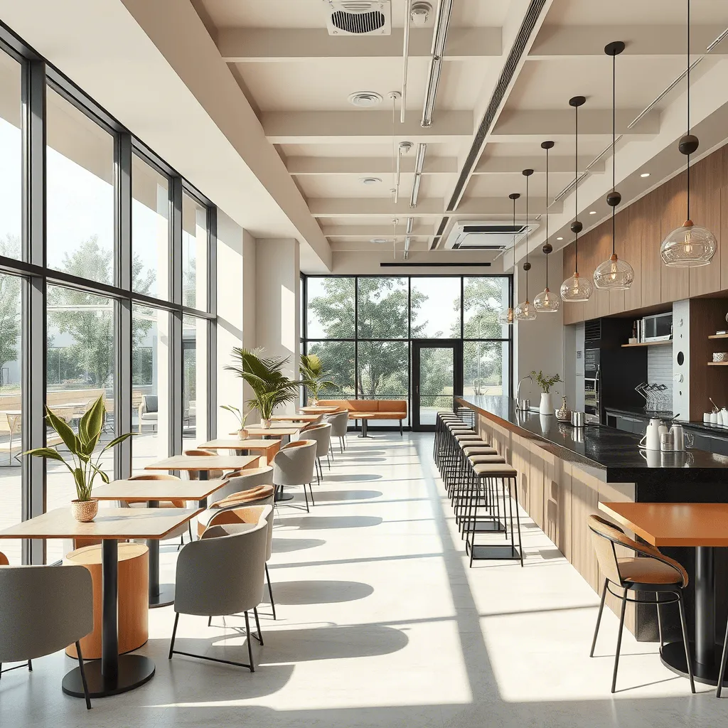 интерьер кофейни в стили модерн