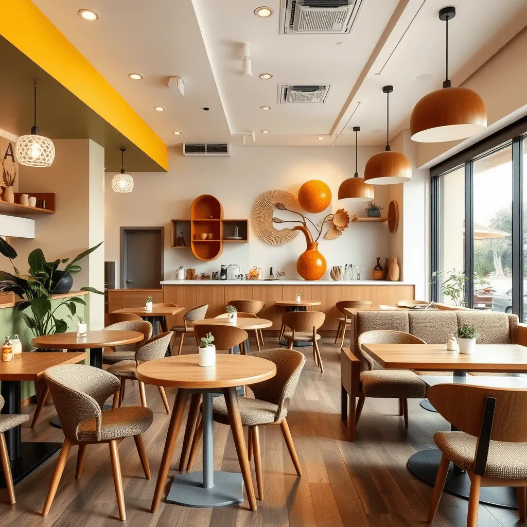 интерьер кофейни Mid-Century