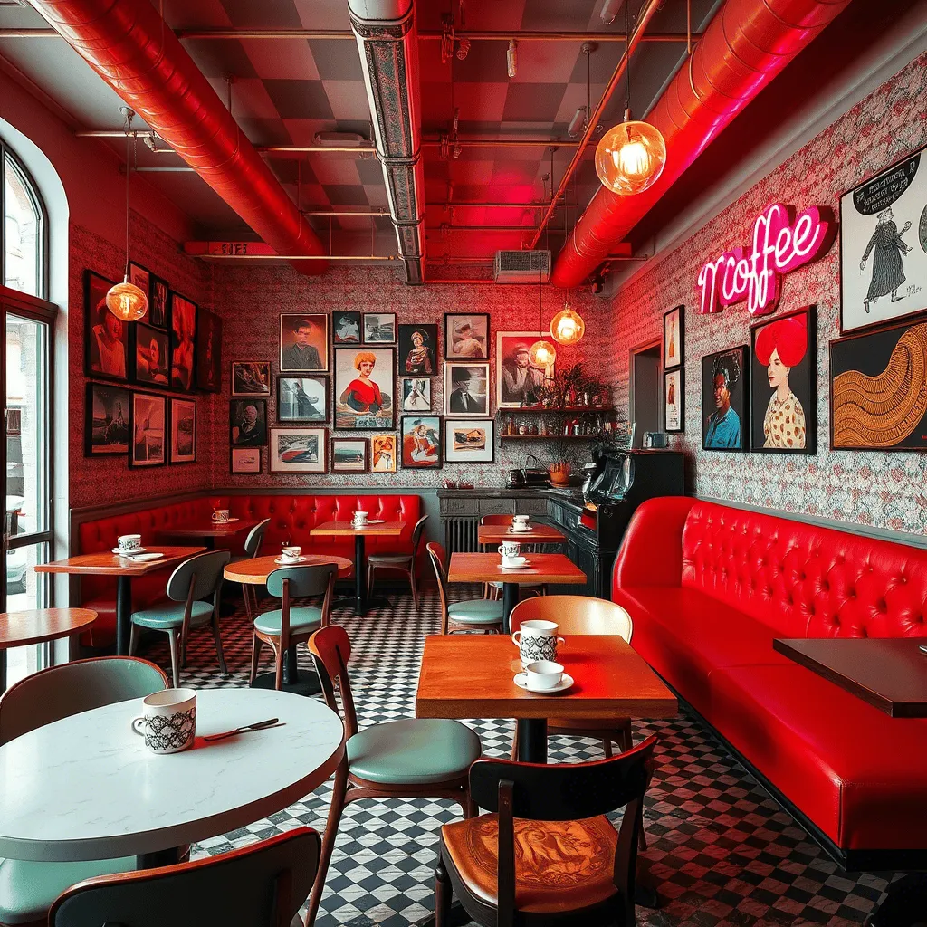 эклектичный стиль в интерьере кофейни