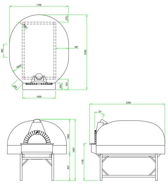 Печь дровяная Valoriani Vesuvio Igloo 140*180