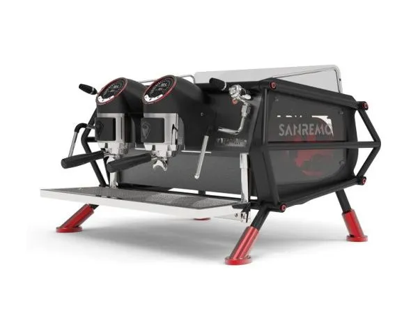 Кофемашина Sanremo Cafe Racer Naked 2 гр. черная с красным