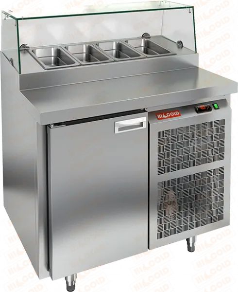 Стол для пиццы Hicold PZ2-1/GN (1/6Н) (со стеклом)