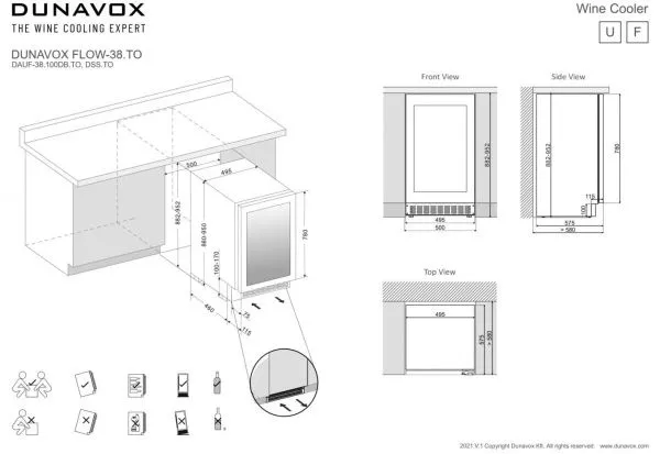 Шкаф винный Dunavox DAUF-38.100DB.TO