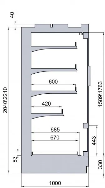 Витрина-горка морозильная Polair GELO SB 3750 - 6 кл