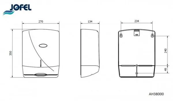 Диспенсер для листовых полотенец JOFEL AH38000