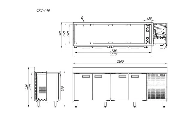 Стол холодильный Arkto СХС-4-70