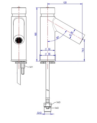 Кран с механическим таймером Monolith ARES001P