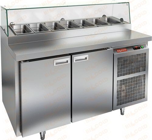 Стол для пиццы Hicold PZ1-11/GN (1/3H) камень (со стеклом)