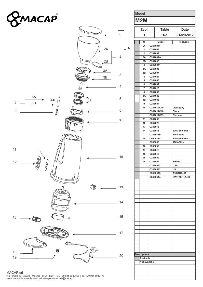 Деталировка Macap M2M