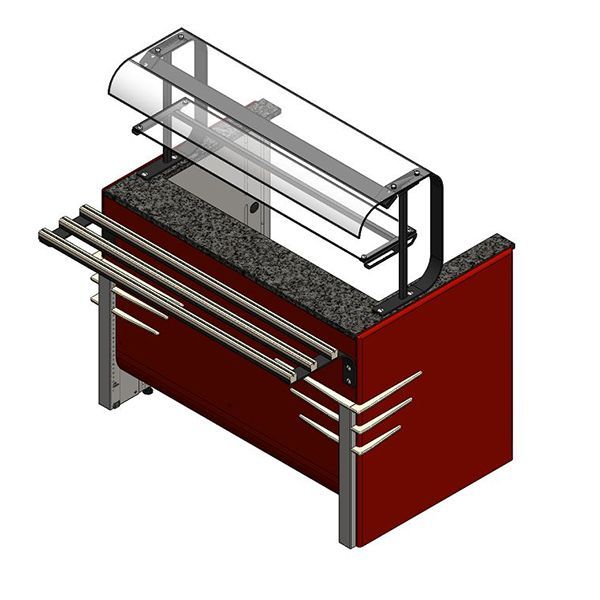 Прилавок нейтральный П-образный RV11AS Case 805x700x1290(830)мм