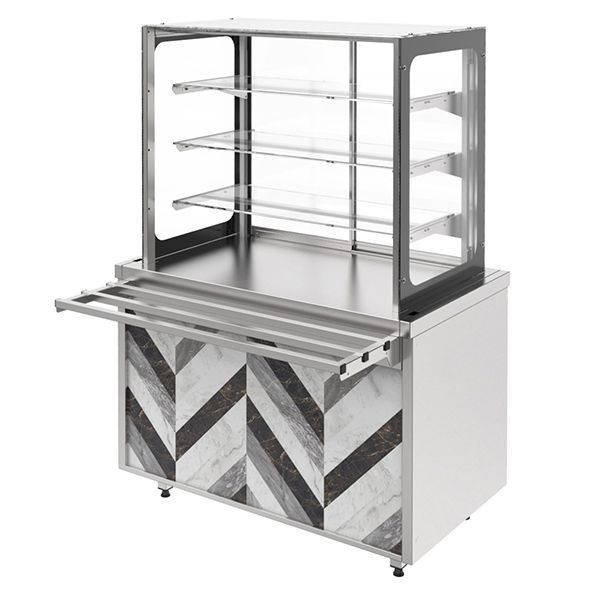 Витрина нейтральная с дверками раздачи (3 полки) RCC21AN City 800x700x1700(860)мм