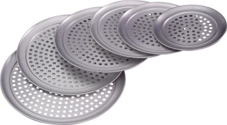 Противень для пиццы MGsteel 40840 d=33см h=1см перфорированный алюм.