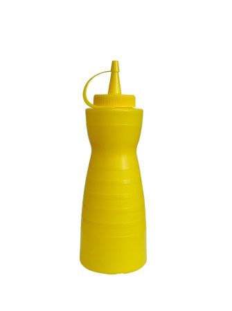 Емкость для соуса MGprof 1748 700 мл d=68мм h=240мм фигурная с крышкой желтая