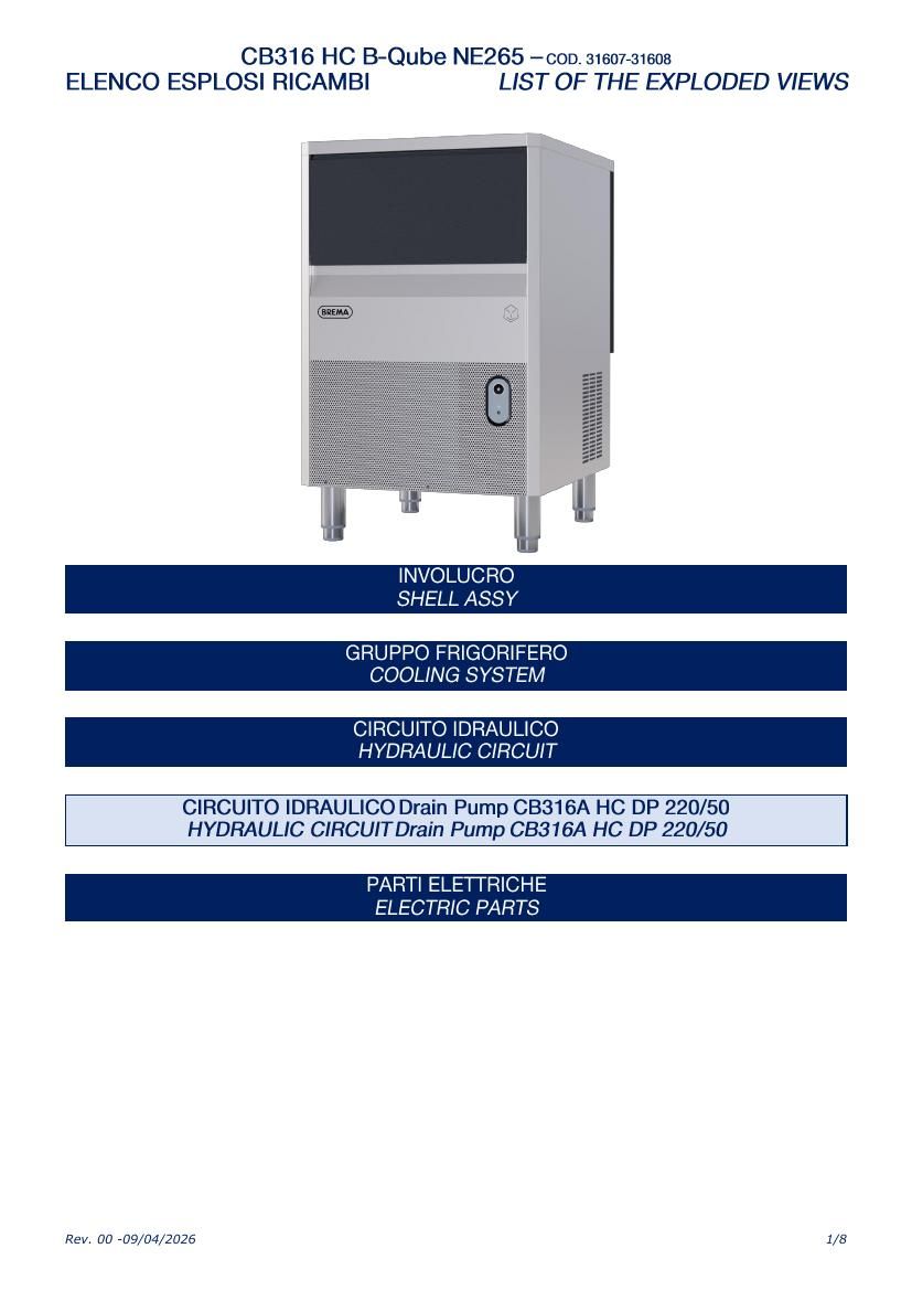 Деталировка Brema CB316 HC B-QUBE