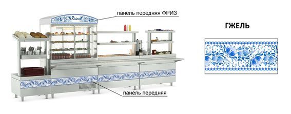 Панель передняя Атеси Ривьера ФРИЗ (1500мм) гжель