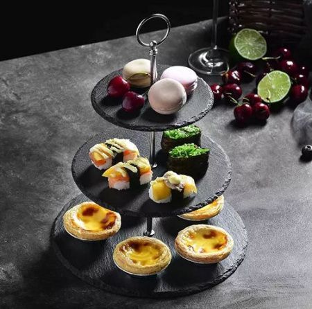 Этажерка MGprof 3-х ярусная h=44см черная сланец