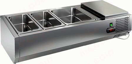 Настольная витрина к столу для пиццы Hicold VRTO 6 к PZ3 (без крышки и стекла)