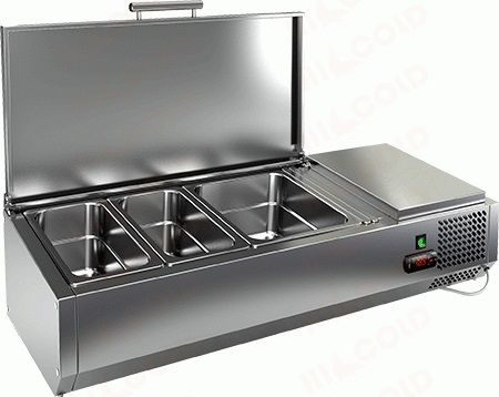 Настольная витрина к столу для пиццы Hicold VRTU 3 к PZE3 (с крышкой)