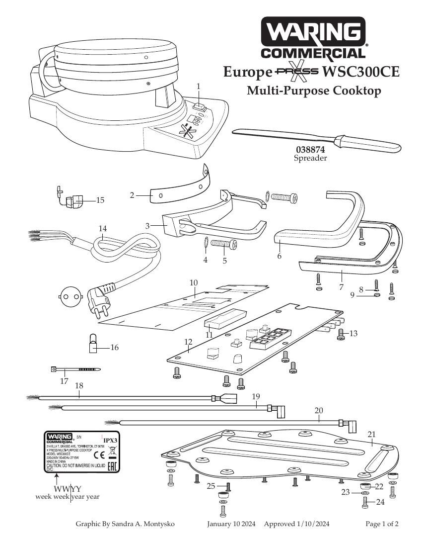 Деталировка Waring WSC300CE