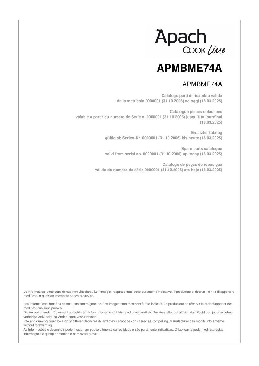 Деталировка Apach Chef Line GLBME47OSP