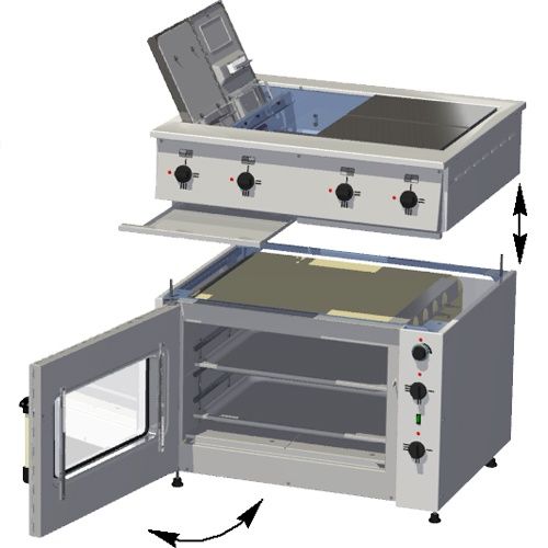 Плита электрическая Тулаторгтехника ПЭ-0,48М с жарочным шкафом нерж сталь