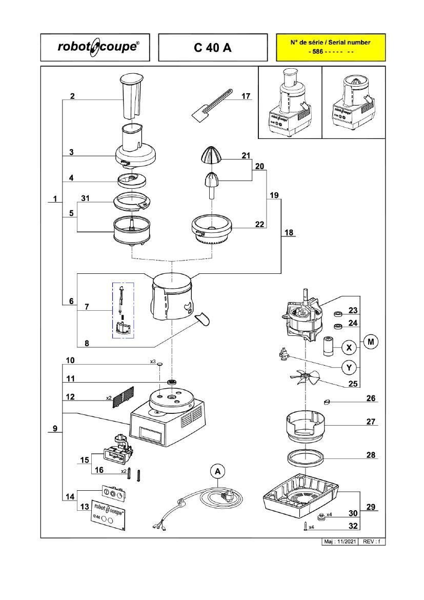 Деталировка Robot Coupe C40 55040