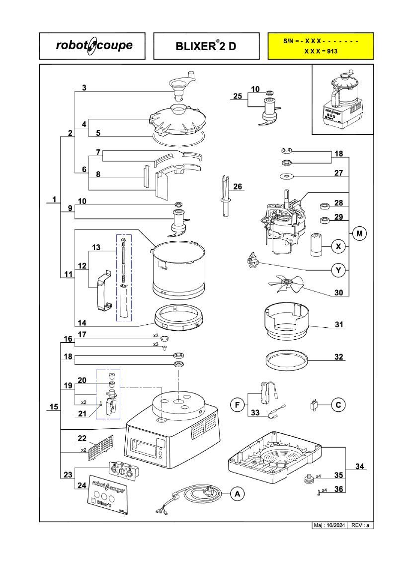 Деталировка Robot Coupe Blixer 2 33228D