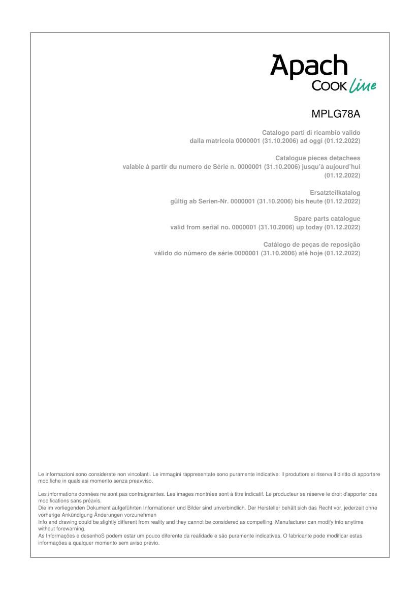 Деталировка Apach Cook Line APGG-77P/PL