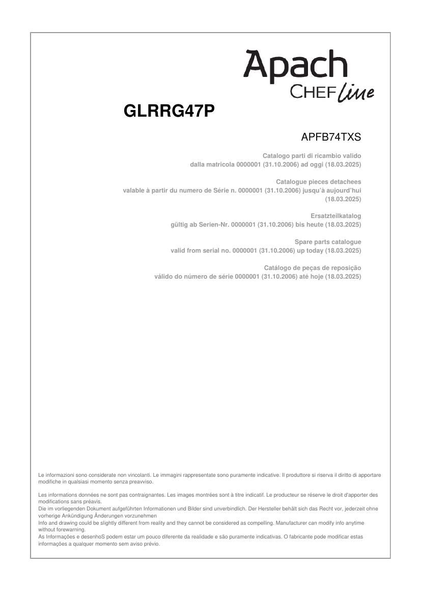 Деталировка Apach Chef Line GLRRG47P