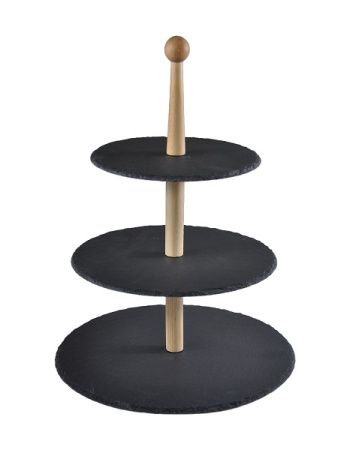 Этажерка MGprof 3-х ярусная h=38,5см черная сланец