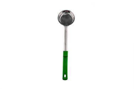 Половник MGsteel 43997 0,12л 27см d=8,6см нерж. плоское дно с пластик. ручкой зелён.