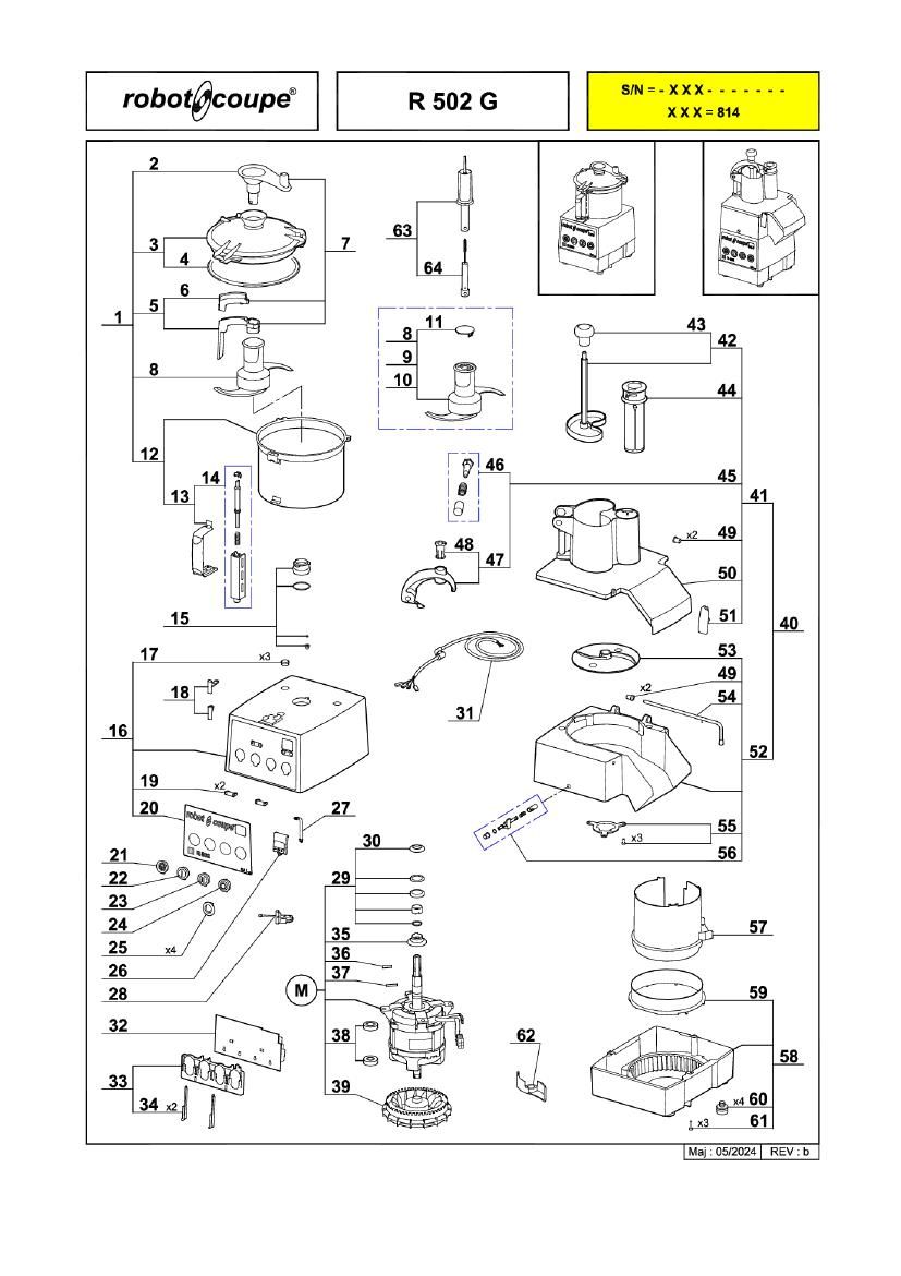 Деталировка Robot Coupe R502G 2382