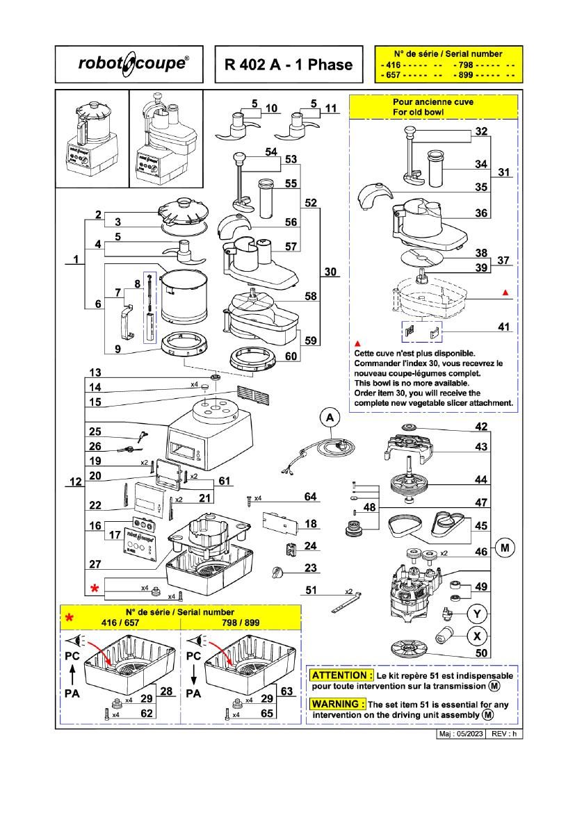 Деталировка Robot Coupe R402A 2453