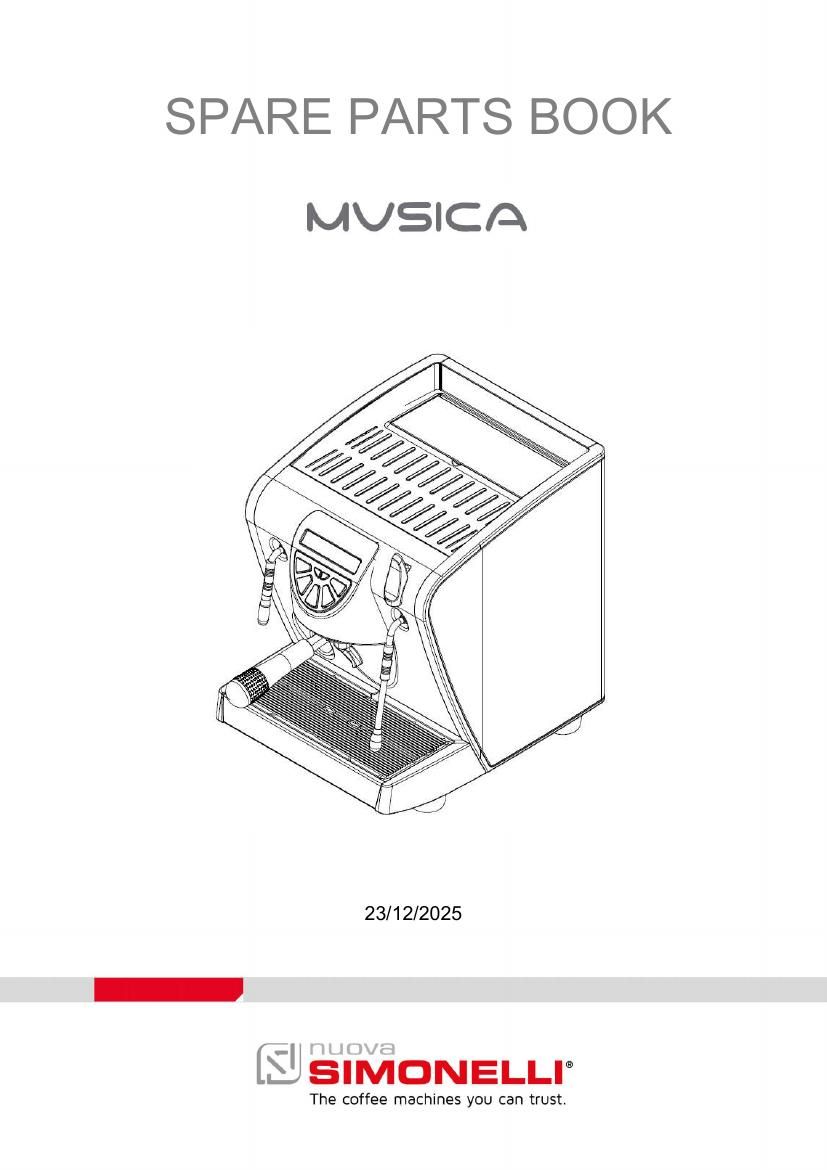 Деталировка Nuova Simonelli Musica (Lux, Standart), ред. с 2011