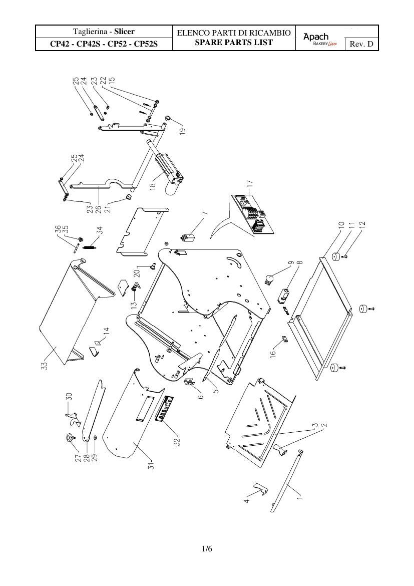 Деталировка Apach Bakery Line CP42S 10ММ