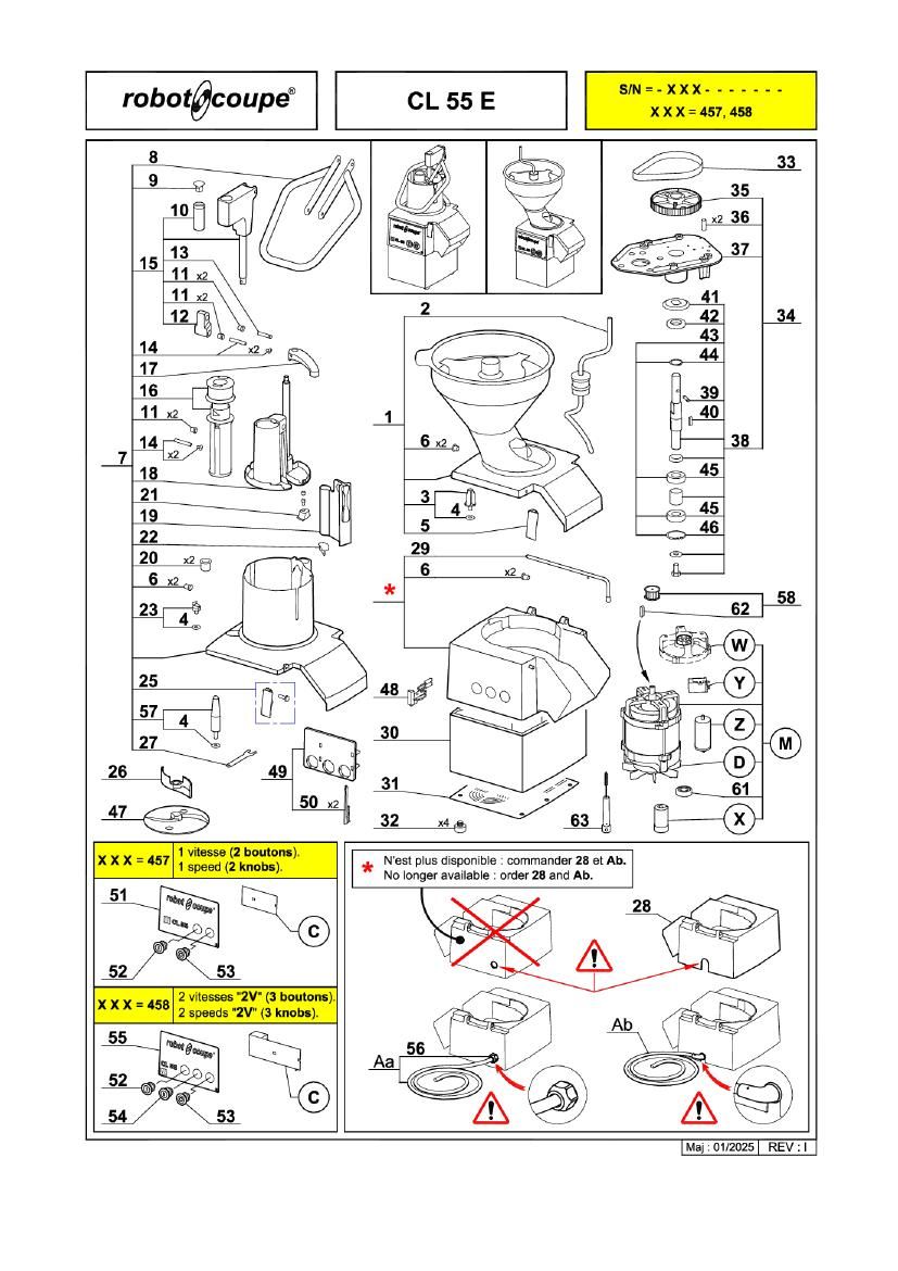 Деталировка Robot Coupe CL55E 2244