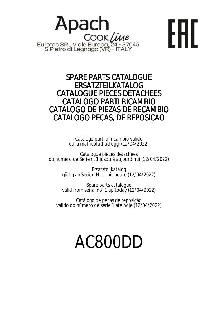 Деталировка Apach Cook Line AC800PSDD