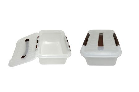 Контейнер для продуктов MGprof 1706 6,0л 30*23*12см с ручкой с коричневым зажимом