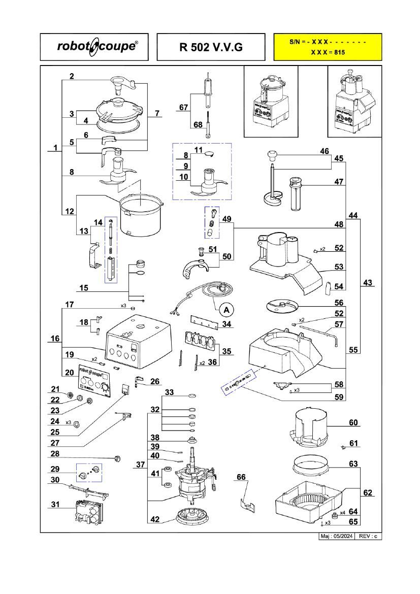 Деталировка Robot Coupe R502G 2390