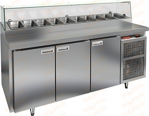 Стол для пиццы Hicold PZ1-111/GN (1/3H) камень (со стеклом)